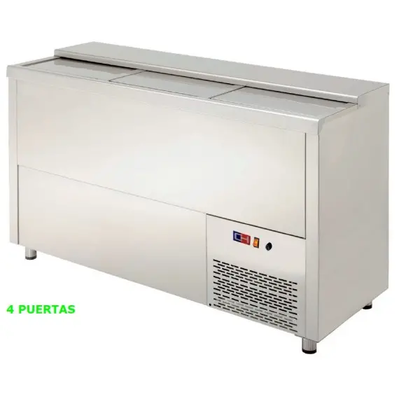 Enfriador de Botellas de 4 Puertas Correderas Acero Inoxidable MRB-200l