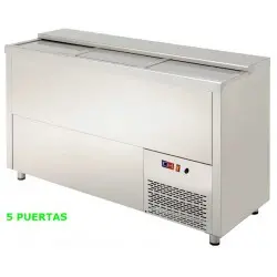 Enfriador de Botellas de 5 Puertas Correderas Acero Inoxidable MRB-250l