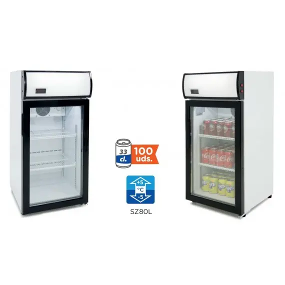 Expositor Refrigerado Sobremesa de 80 Litros Subcero Hasta -5ºC. SZ80L
