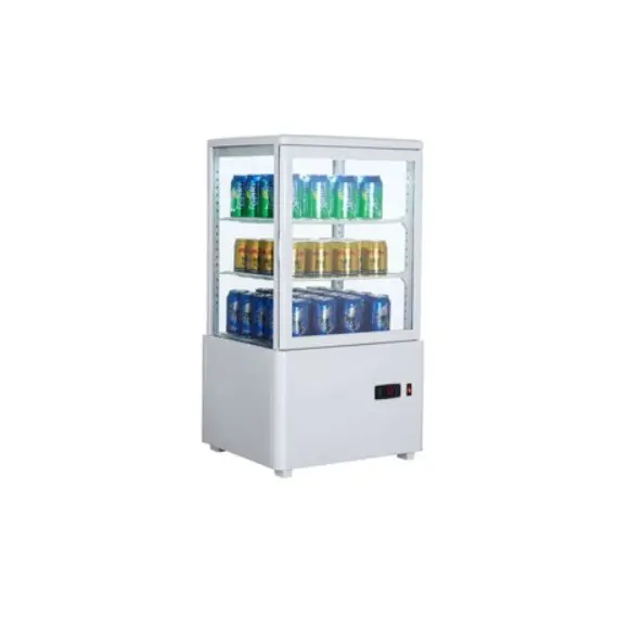 Vitrina Expositora Refrigerada Sobremesa con 4 Caras de Cristal. XC58L-B