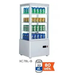 Vitrina Expositora Refrigerada Sobremesa con 4 Caras de Cristal. XC78L-B