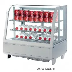 Vitrina Expositora Refrigerada Sobremesa de 100 Litros con 4 Caras de Cristal. XCW100L-B