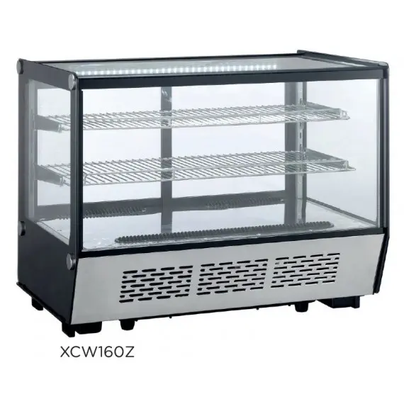 Vitrina Expositora Refrigerada Sobremesa con 4 Caras de Cristal. XCW160Z