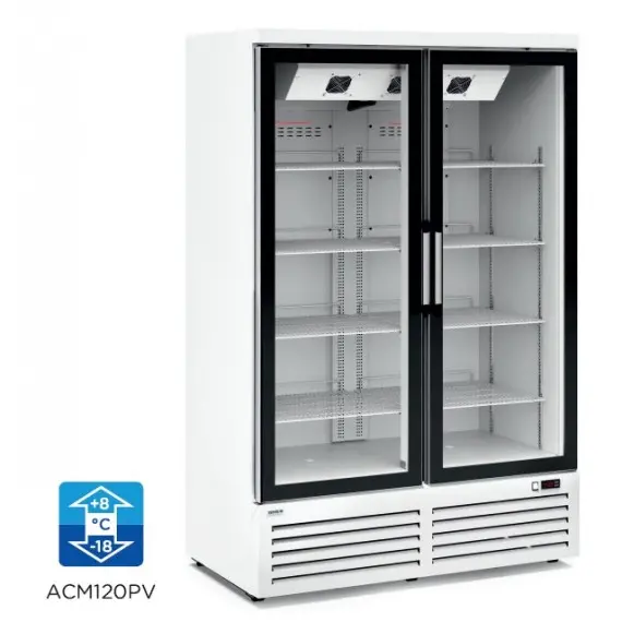 Armario Expositor Congelados 945 Litros con 2 Puertas Batientes Frío Ventilado. ACM120PV