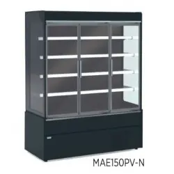 Mural Refrigerado Expositor Fondo 700 con Puertas de Cristal Batientes. MAE150PV-N