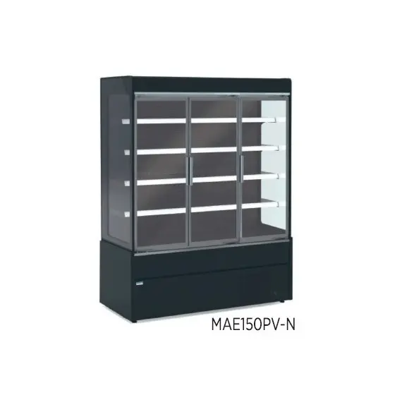 Mural Refrigerado Expositor Fondo 700 con Puertas de Cristal Batientes. MAE150PV-N