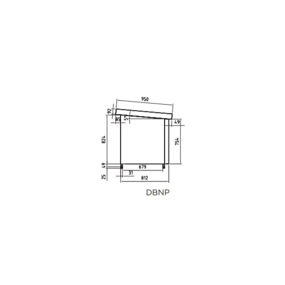 Vitrina Expositora Neutra Mostrador para Pescado. DBNP-170