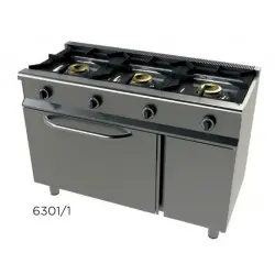 Cocina A Gas de 3 Fuegos con Horno. 6301/1