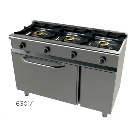 Cocina A Gas de 3 Fuegos con Horno. 6301/1