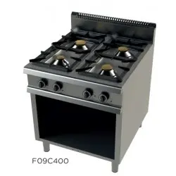 Cocina a Gas de 4 Fuegos con Mueble, Simple Corona con Llama Piloto Fondo 900. FO9C400