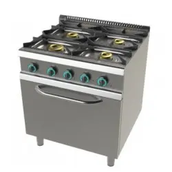 Cocina a Gas de 4 Fuegos con Horno, Doble Corona sin Llama Piloto Fondo 900. 9401/3