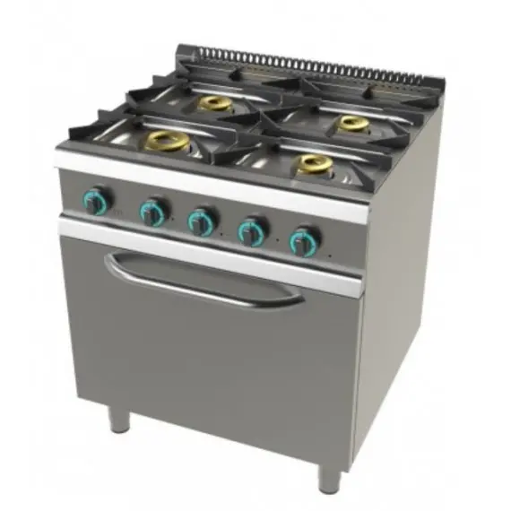 Cocina a Gas de 4 Fuegos con Horno, Doble Corona sin Llama Piloto Fondo 900. 9401/3