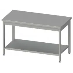 Mesa Central de 1500 mm BAJA con Estante de Acero Inoxidable Fondo 700. MB157