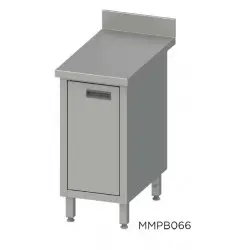 Mesa Mural 600x600x850 mm con Puertas Batientes de Acero Inoxidable Fondo 600. MMPB066