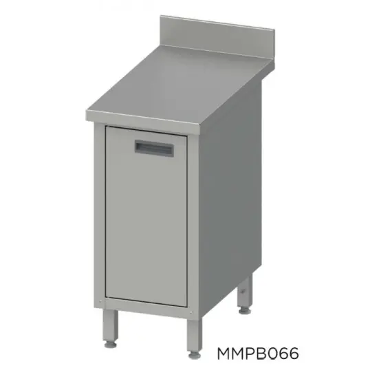 Mesa Mural 600x600x850 mm con Puertas Batientes de Acero Inoxidable Fondo 600. MMPB066