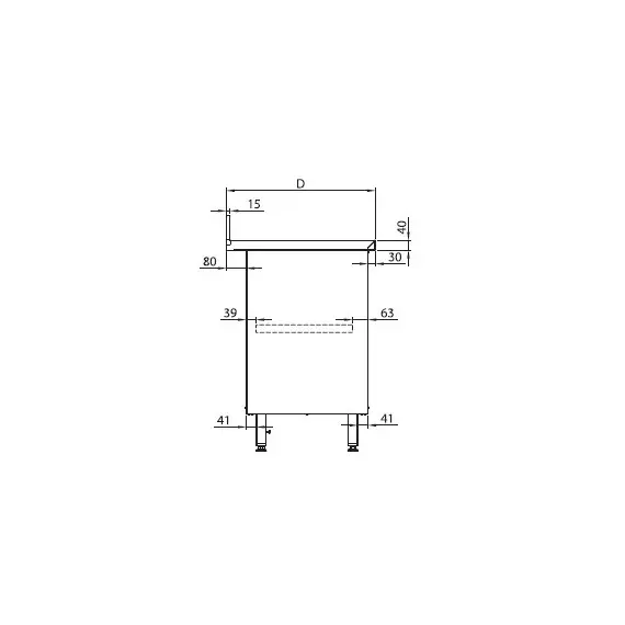Mesa Mural 600x600x850 mm con Puertas Batientes de Acero Inoxidable Fondo 600. MMPB066