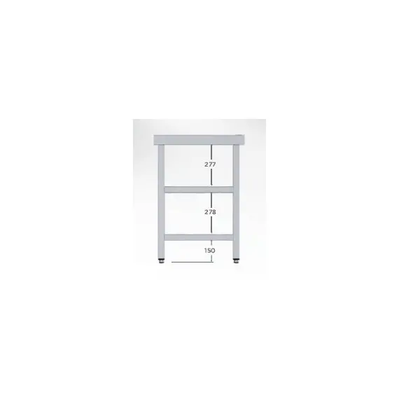 Mesa de Trabajo Central, Fondo 500 Largo 1400, Con 2 Estantes. WTC150140S2