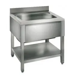 Fregadero 600x600x850 mm Fondo 600 mm Sin Escurridor Con Estante. F0661E