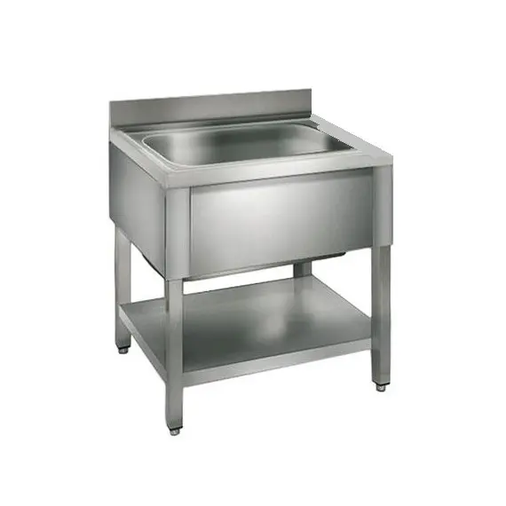 Fregadero 700x600x850 mm Fondo 600 mm Sin Escurridor Con Estante. F0761E