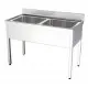 Fregadero 1000x600x850 mm Fondo 600 mm de 2 Cubetas Sin Escurridor ni Estante. F1062