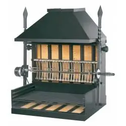 Asador de pollos de Leña 1 Espada con Barbacoa Incorporada