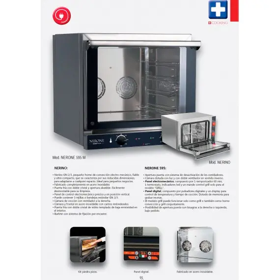 Horno Eléctrico de Conveccion 3 bandejas 354x325 mm