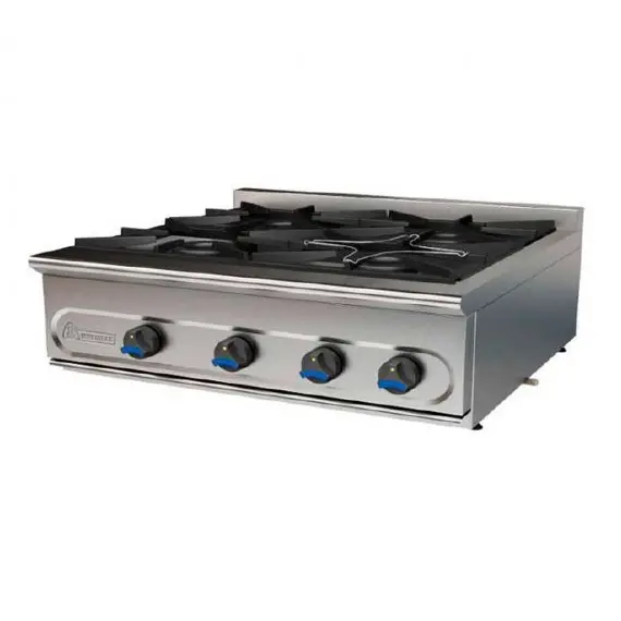 Cocina de Sobremesa 4 Quemadores a Gas Fondo 750 mm