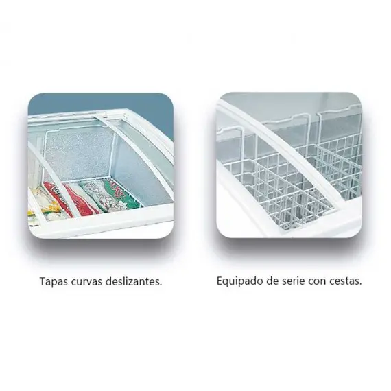 Arcon Congelador con 2 Puertas correderas de Cristal Cadi