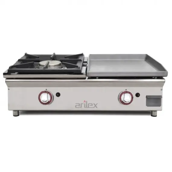 Plancha a gas de 40x40 cm de Largo y 1 Fogon de 40x40 cm