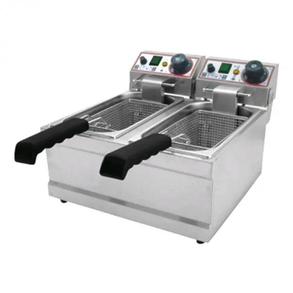 Freidora Eléctrica Sobremesa Doble 2 Cestas