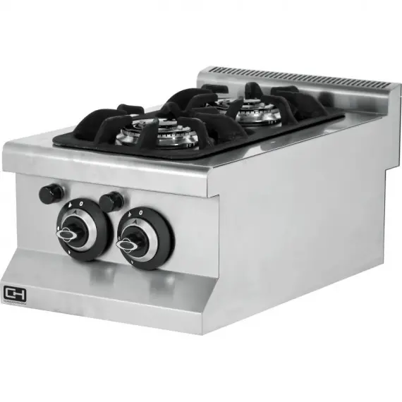 cocina a gas sobremesa 2 fuegos 400x635x285h mm