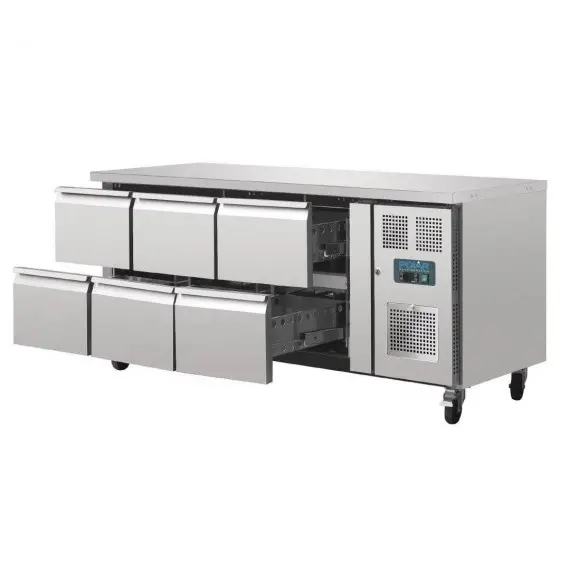 Mesa refrigerada 6 Cajones 200 cm