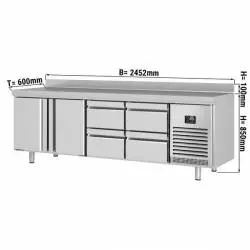 Mesa refrigerada 4 Cajones y 2 Puertas 250 cm