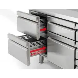 Mesa refrigerada 6 Cajones y 1 Puerta 250 cm