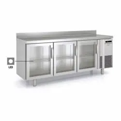Mesa Refrigerada 3 puertas de cristal 200 cm de Largo