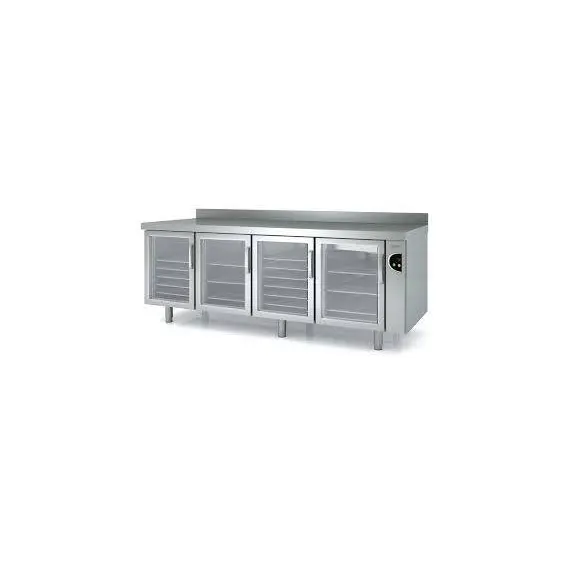 Mesa Refrigerada 4 puertas de cristal 250 cm de Largo
