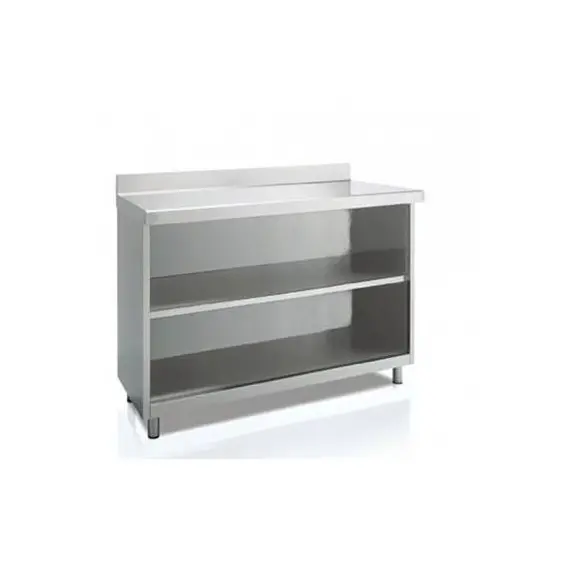 Mesa de acero inoxidable con estantes