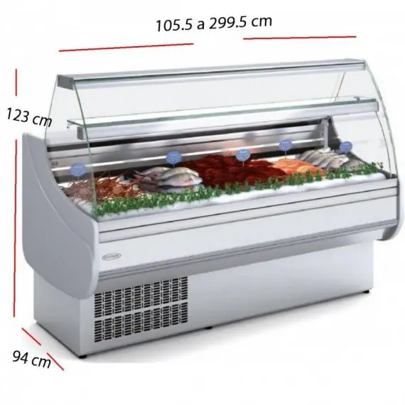 Vitrina expositora refrigerada para pescado docri